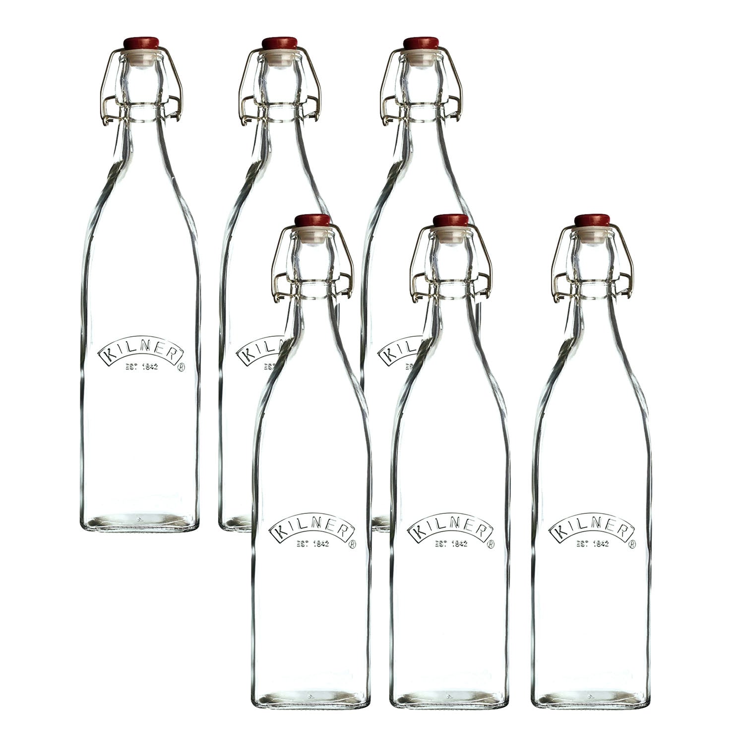 6Pcs Kilner 550ml Swing Top Glass Condiment Bottles