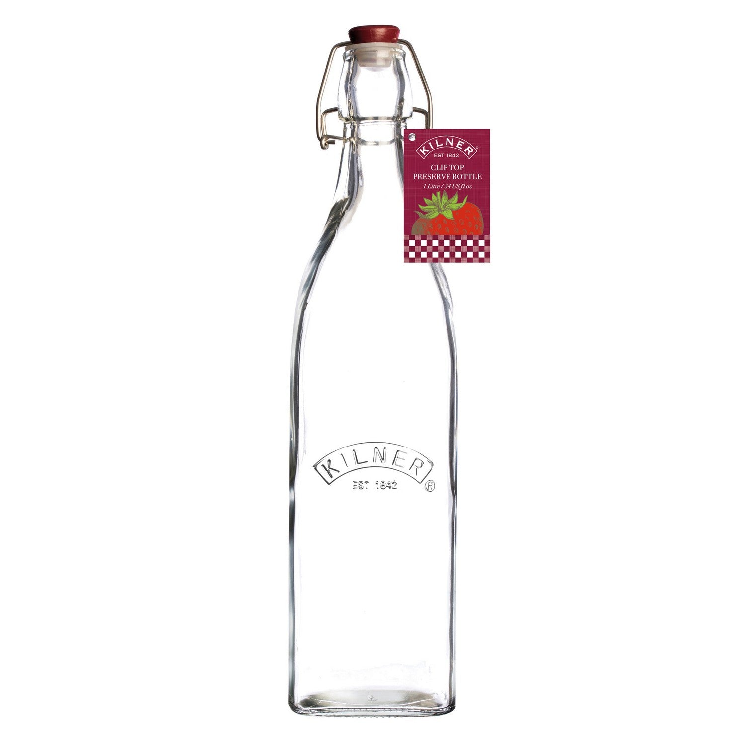 Kilner Clip Top 1L Glass Bottle Oils Juice Storage