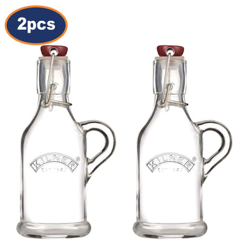 2Pcs Kilner 200ml Clip Top Glass Bottle With Handle