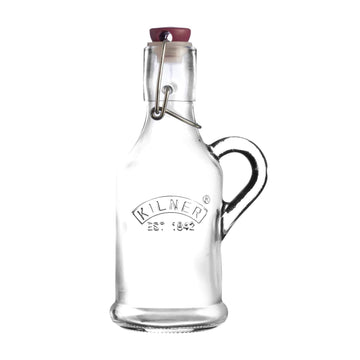 5Pcs Kilner 200ml Clip Top Glass Bottle With Handle