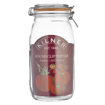 3Pcs Kilner 3L Round Clip Top Glass Storage Jars