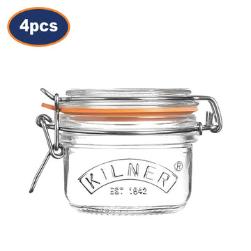 4Pcs Kilner 125ml Mini Vintage Round Clip Top Glass Storage Jar