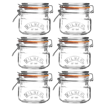 6Pcs Kilner 500ml Glass Clip Top Storage Jars