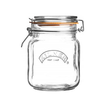 3Pcs Kilner 1L Clip Top Glass Storage Jars
