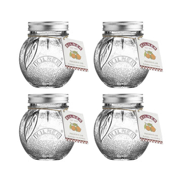 4Pcs Kilner 400ml Screw Top Orange Shaped Glass Storage Jars