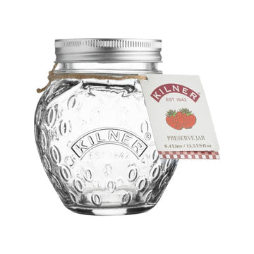 Kilner 400ml Screw Top Strawberry Shaped Glass Storage Jar