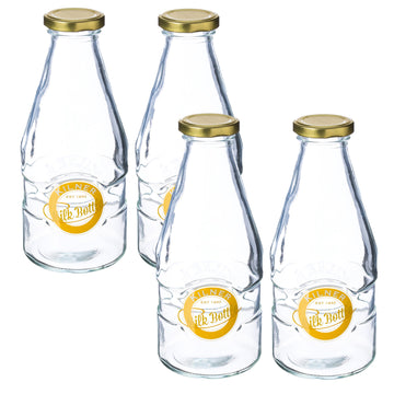 4Pcs Kilner 568ml Twist Top Glass Beverage Bottles