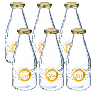 6Pcs Kilner 568ml Twist Top Glass Beverage Bottles