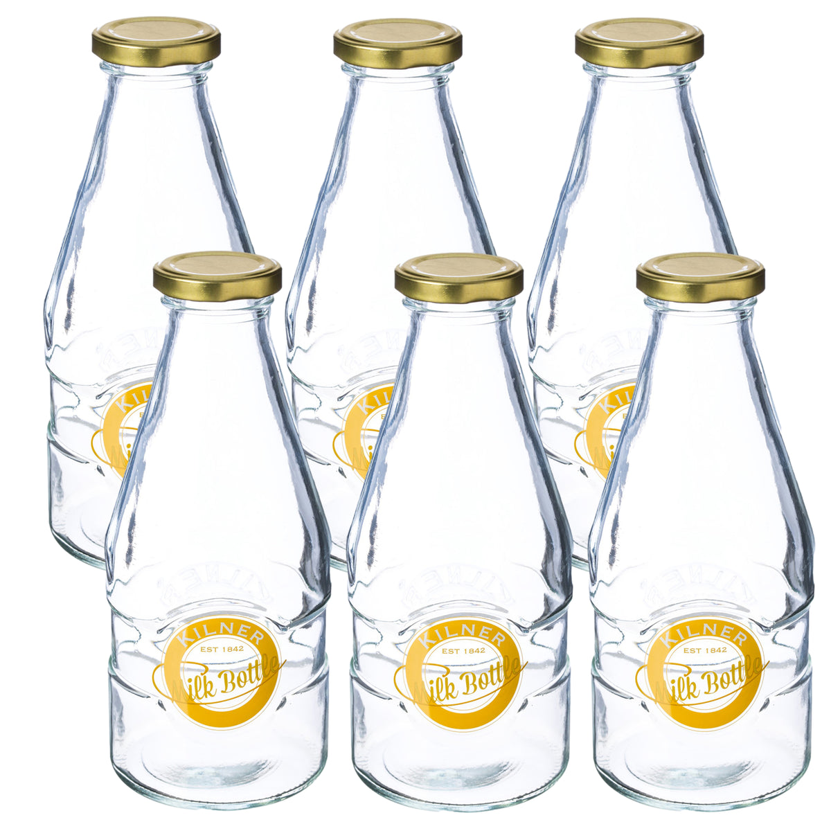 6Pcs Kilner 568ml Twist Top Glass Beverage Bottles