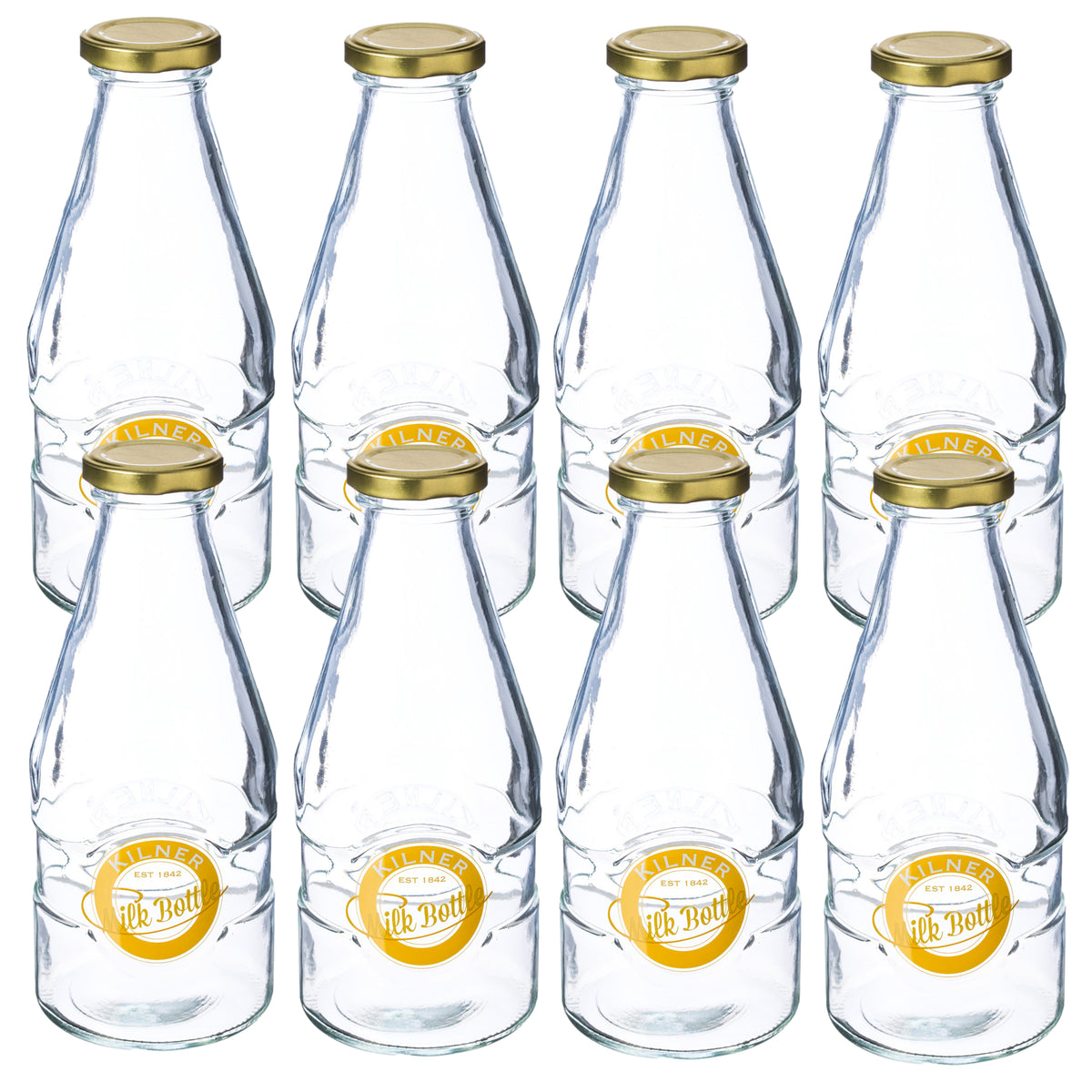 8Pcs Kilner 568ml Twist Top Glass Beverage Bottles