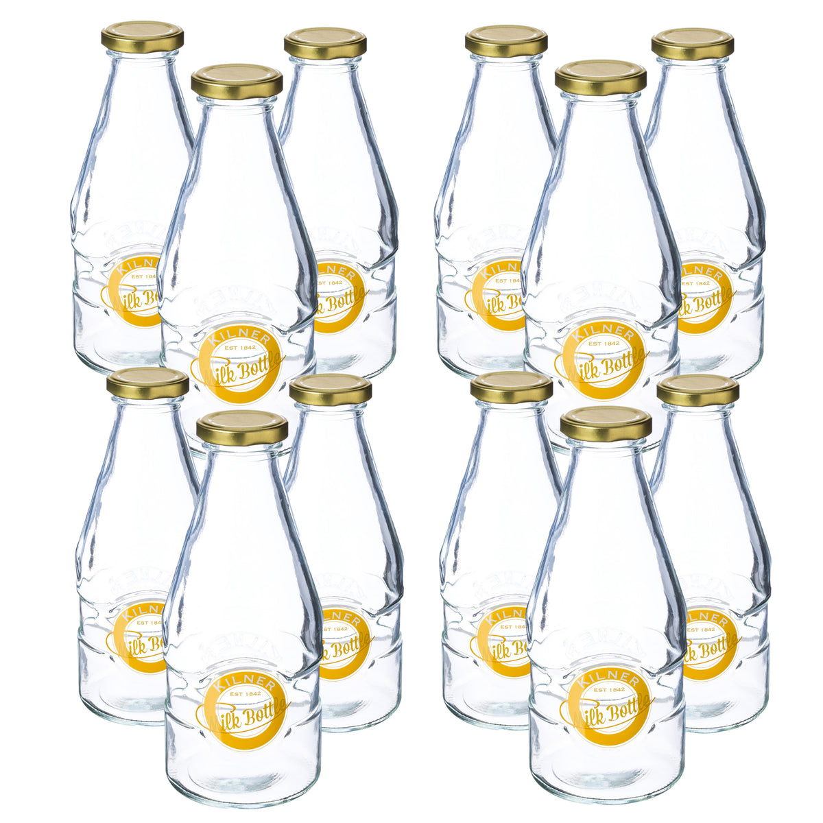 12Pcs Kilner 568ml Twist Top Glass Beverage Bottles