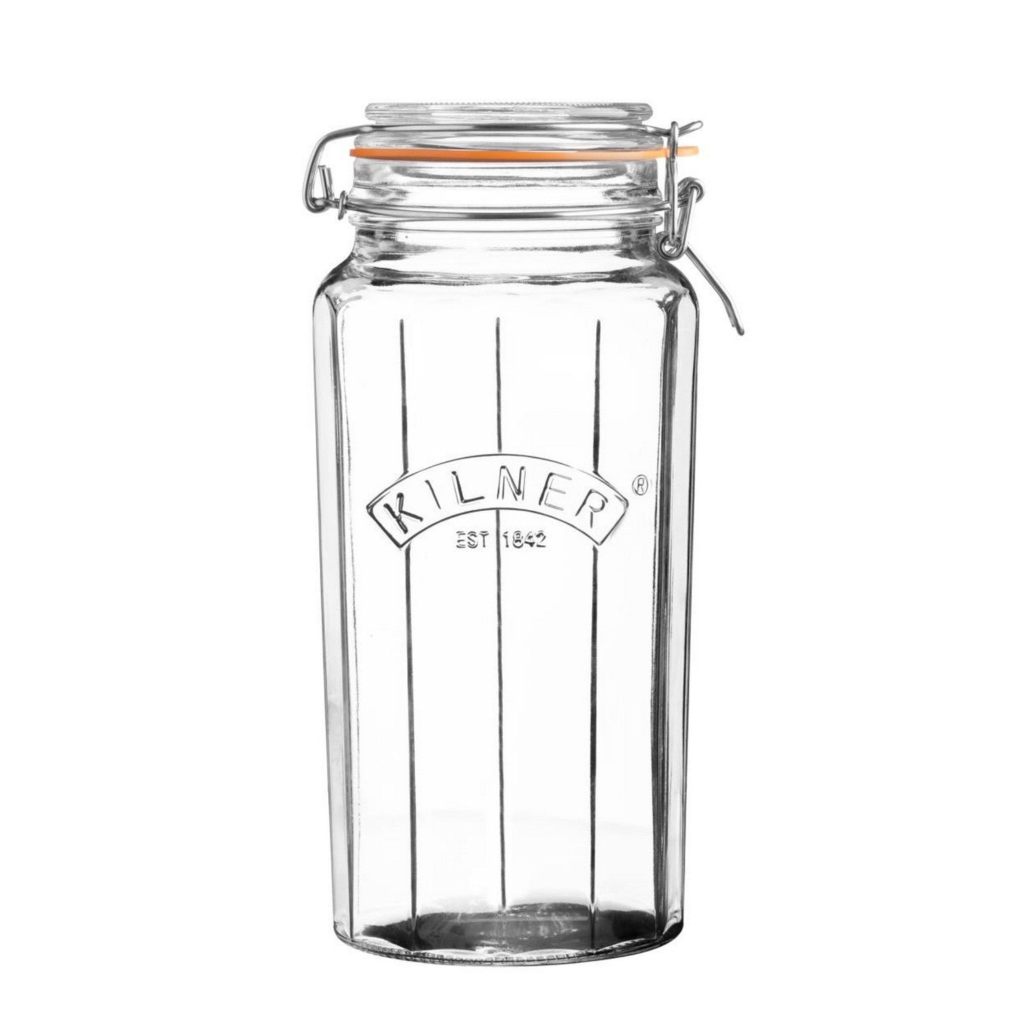 Kilner 1.8L Cliptop Faceted Glass Storage Jar