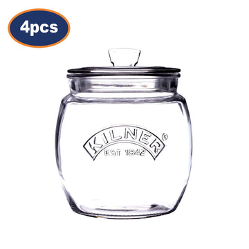4Pcs Kilner 850ml Glass Push Top Airtight Storage Jar