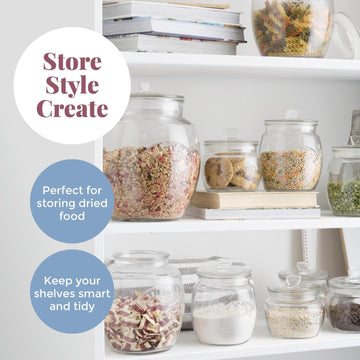 4Pcs Kilner 850ml Glass Push Top Airtight Storage Jar