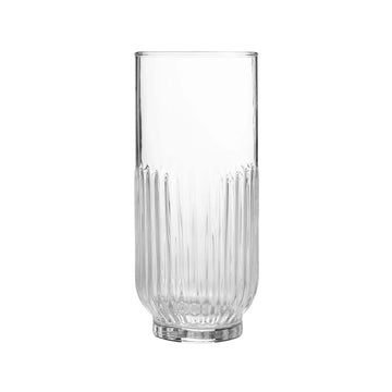 3Pcs 390ml Clear Linear Cut Highball Glass