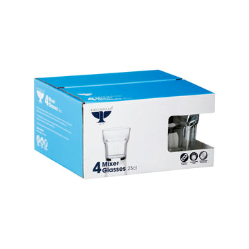 4Pcs Clear 230ml Ravenhead Manhattan Gift Boxed Mixer Glass Set
