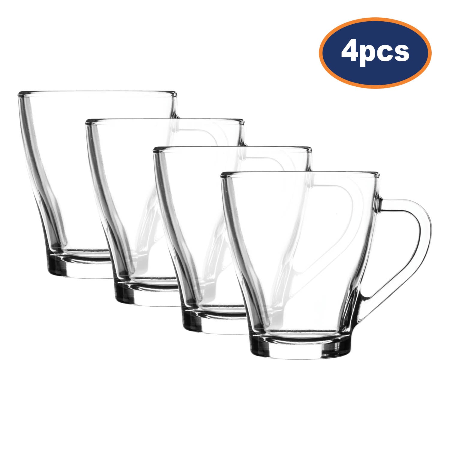 4Pcs Ravenhead 255ml Clear Glass Drinking Mug