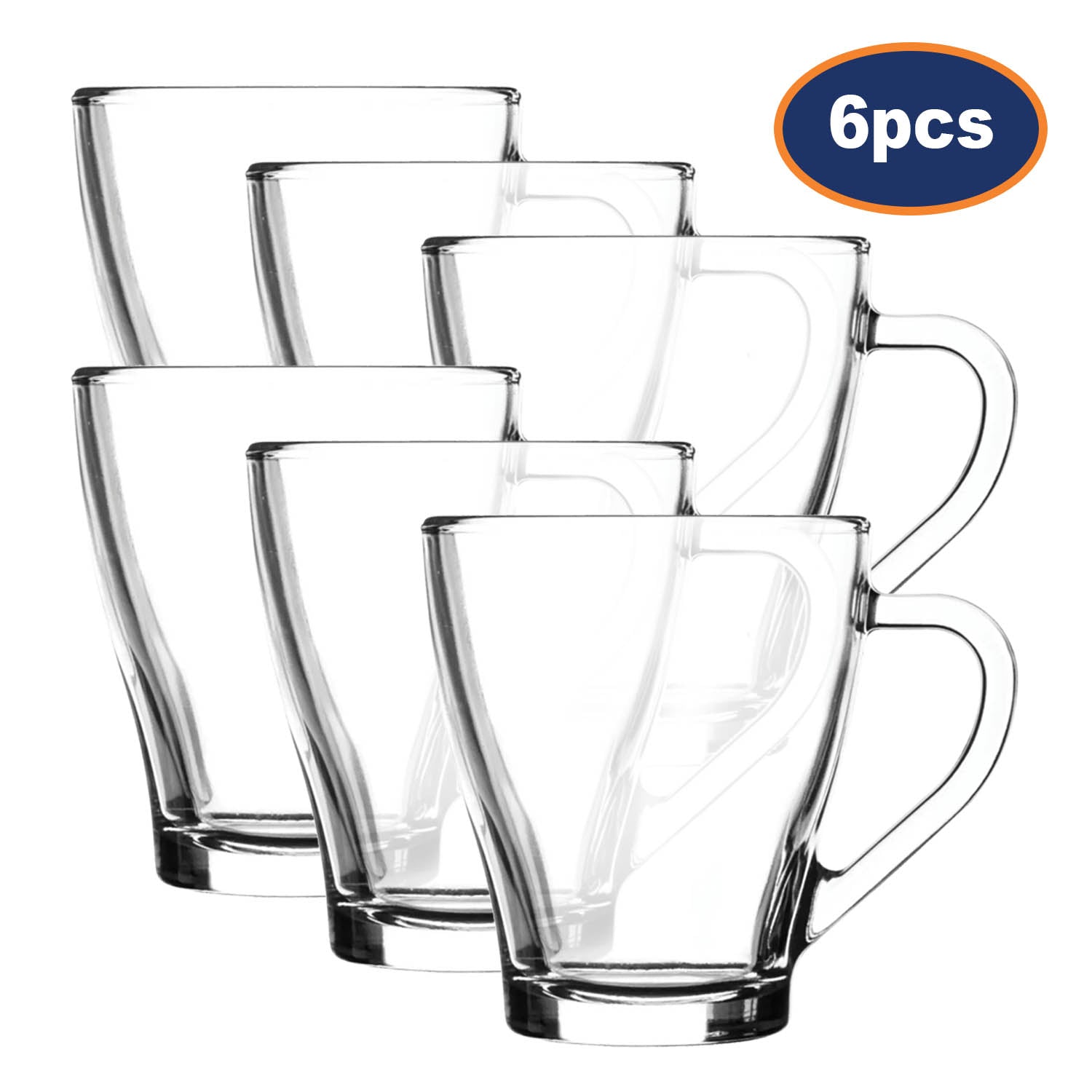 6Pcs Ravenhead 255ml Clear Glass Drinking Mug