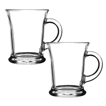 Set of 2 Essentials 385ml Glass Mugs