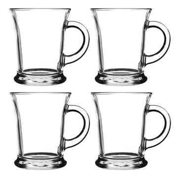 Set of 4 Essentials 385ml Glass Mugs