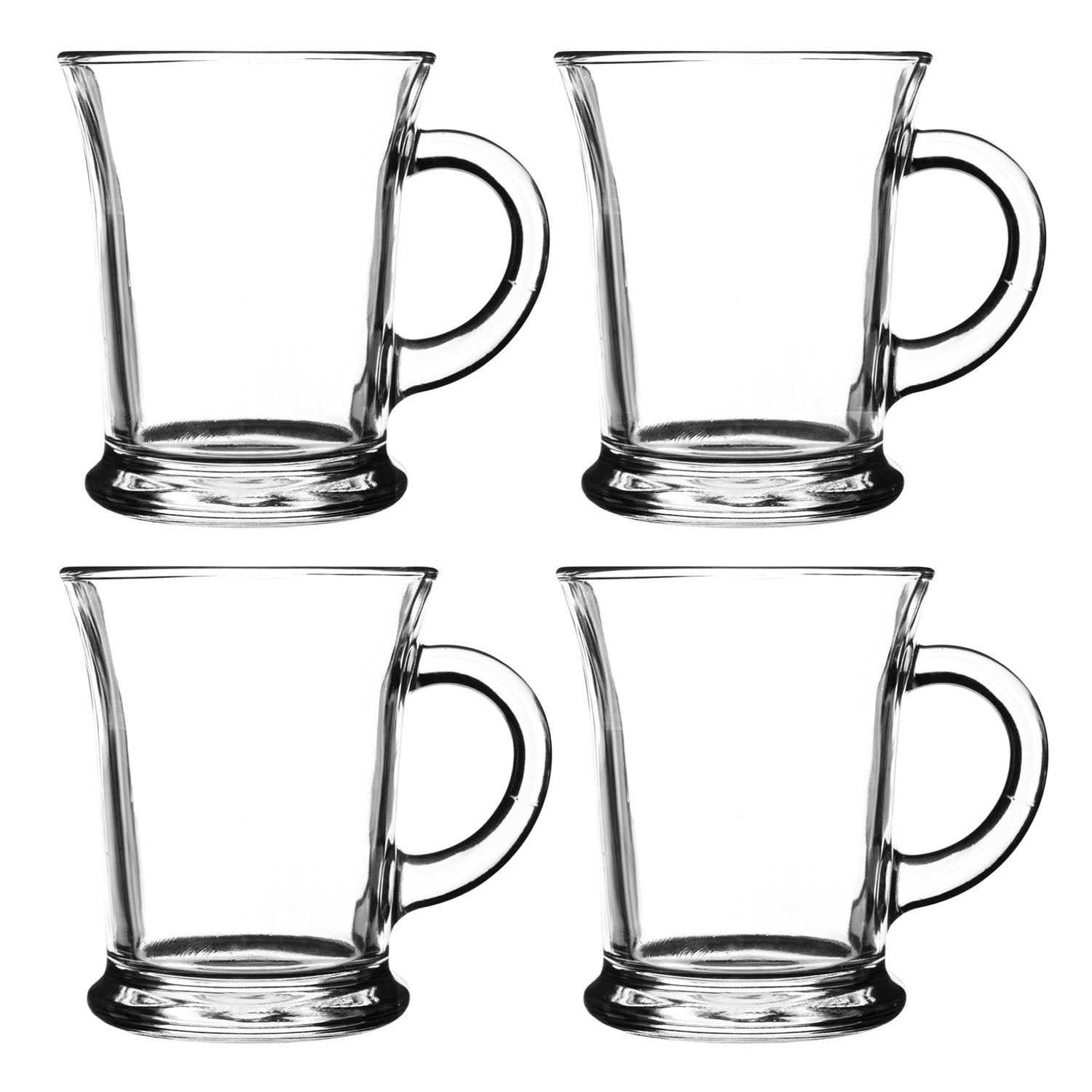Set of 4 Essentials 385ml Glass Mugs