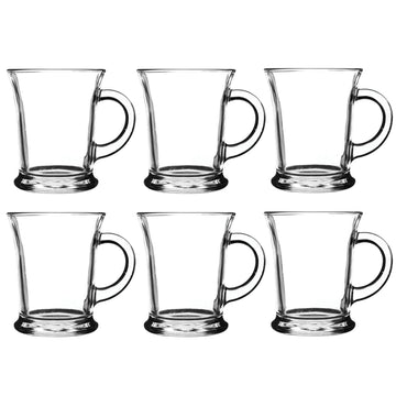 Set of 6 Essentials 385ml Glass Mugs
