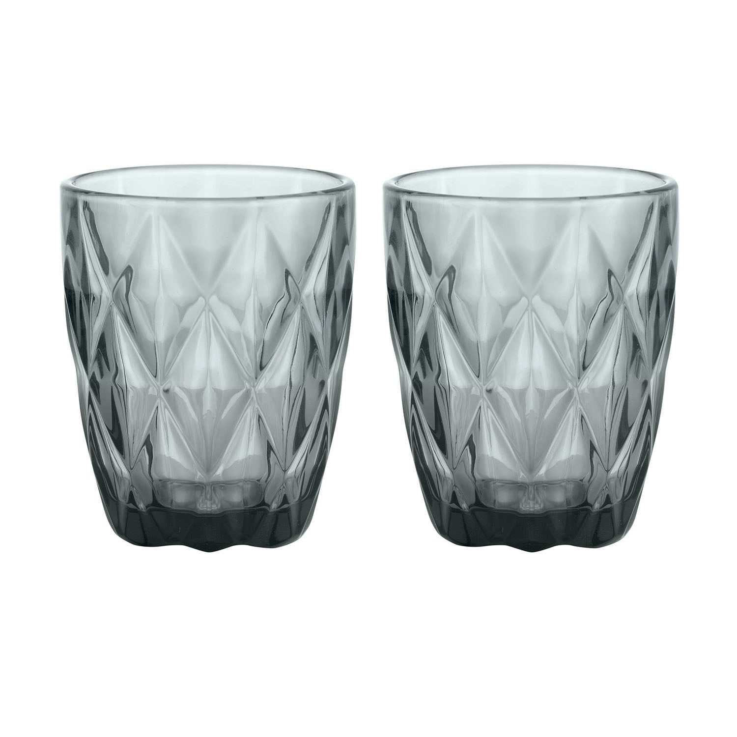 2Pcs Gemstone 270ml Smoke Grey Recycled Mixer Cocktail Glass