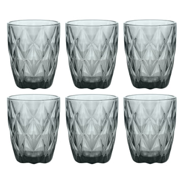 6Pcs Gemstone 270ml Smoke Grey Recycled Mixer Cocktail Glass