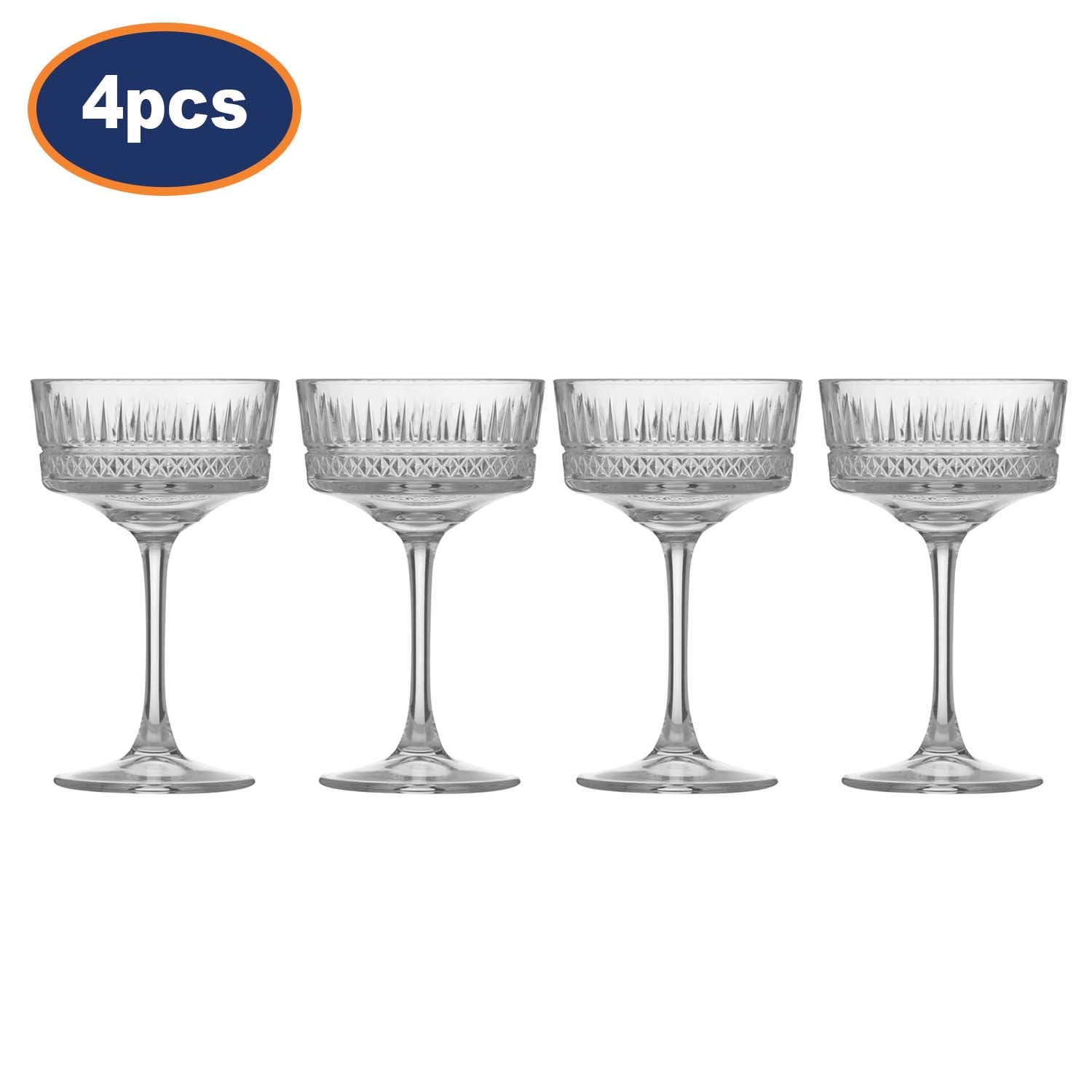 8Pcs 260ml Cocktail Saucers Glass Set