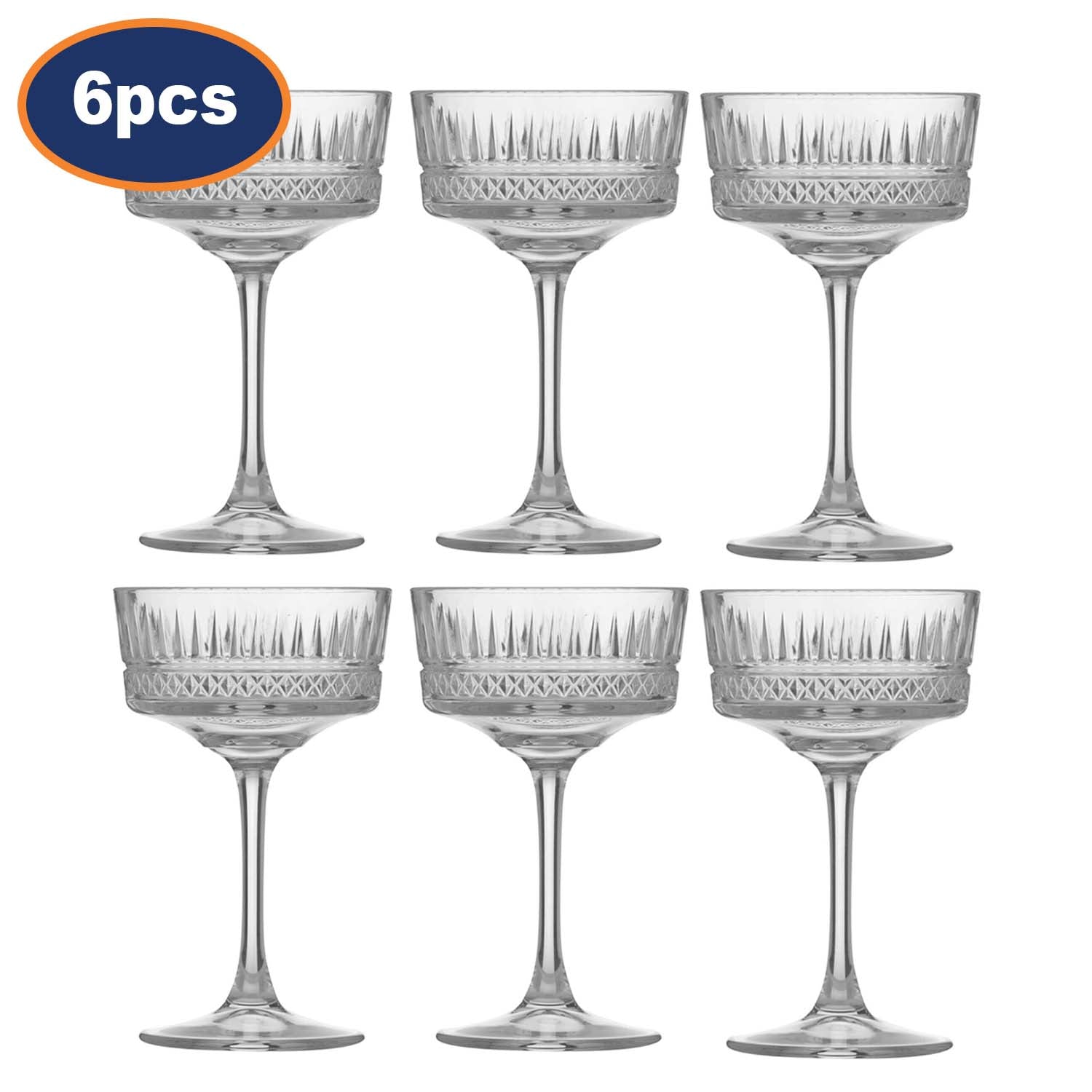 12Pcs 260ml Cocktail Saucers Glass Set