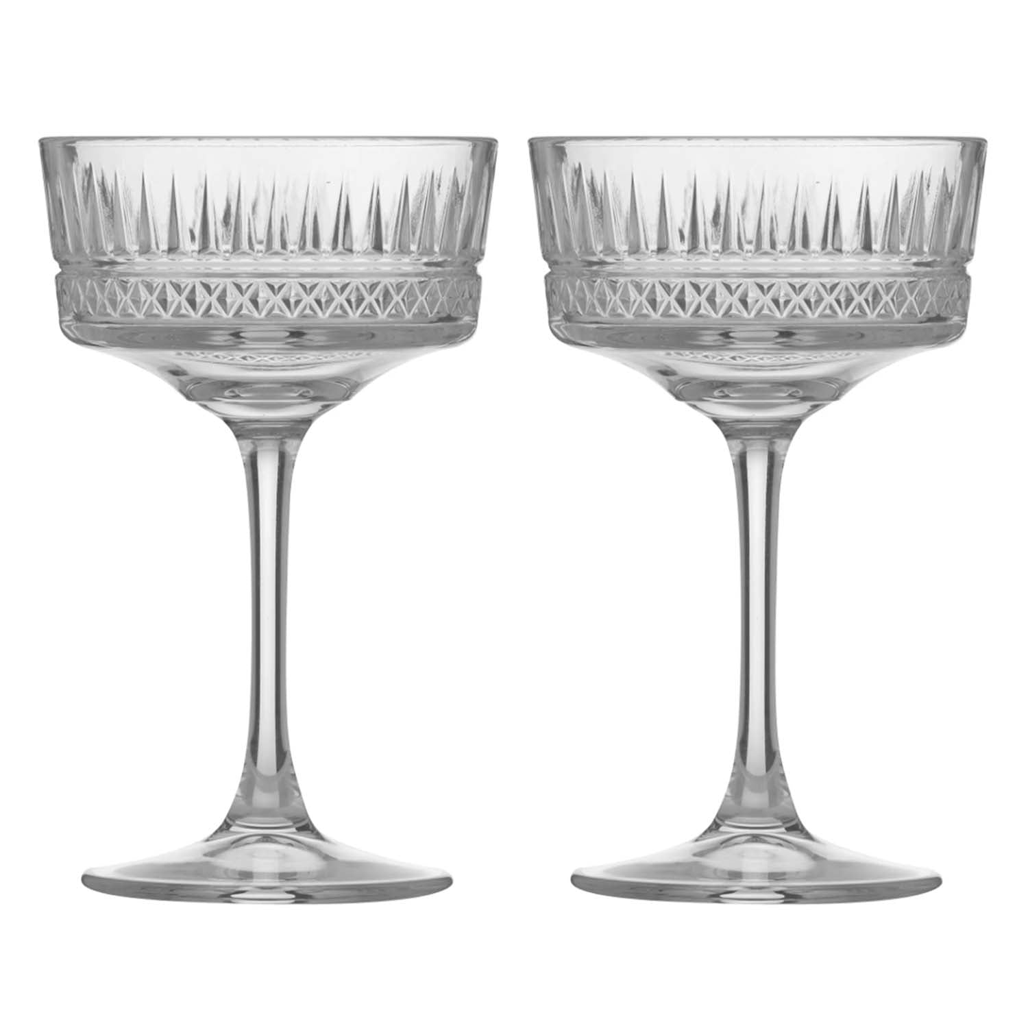 2pc 260ml Cocktail Saucers Glass Set