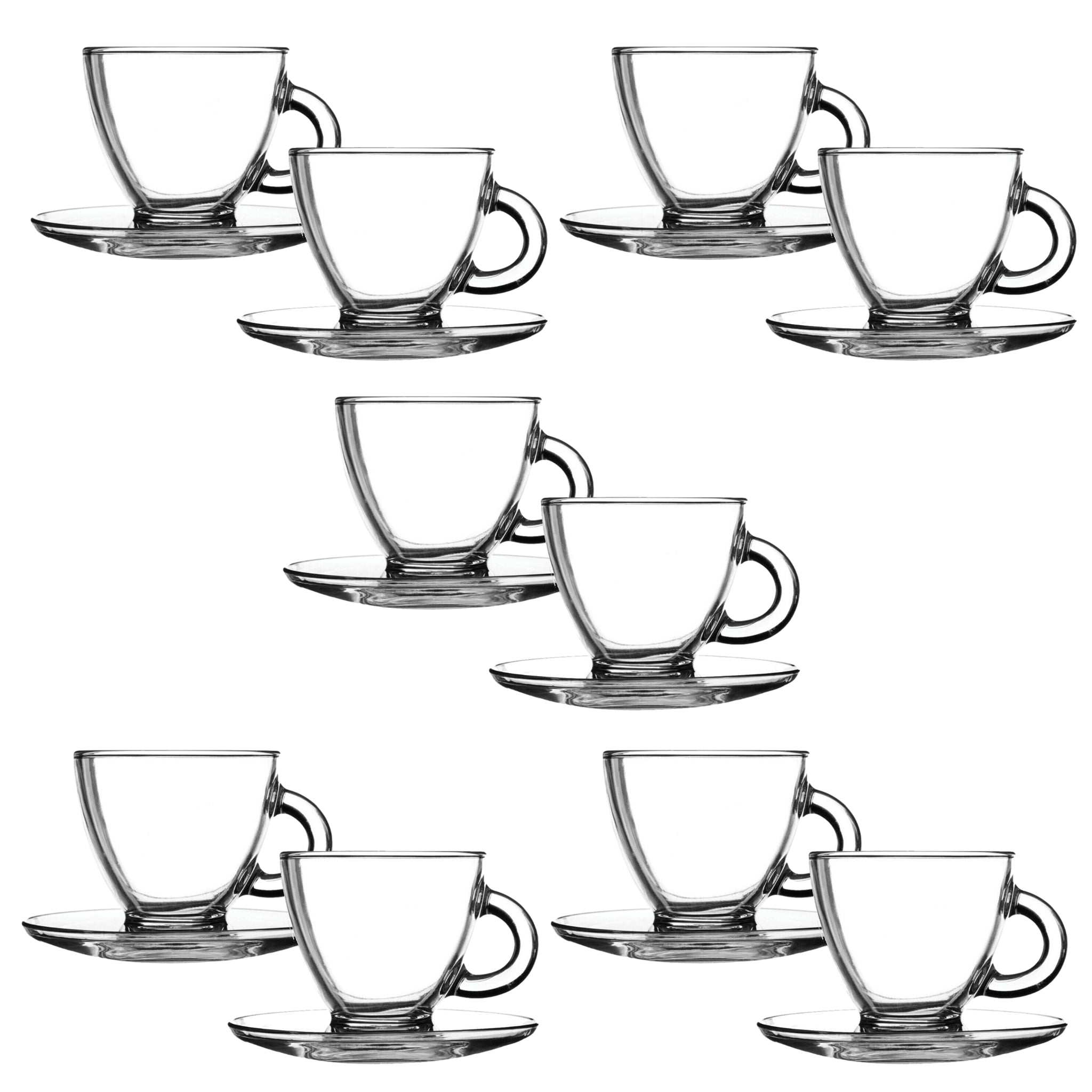 Set of 10 200ml Ravenhead Cappuccino Cups & Saucer