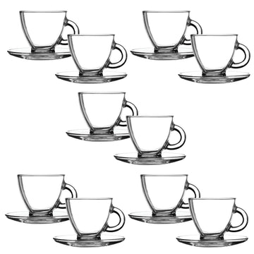 Set of 10 200ml Ravenhead Cappuccino Cups & Saucer