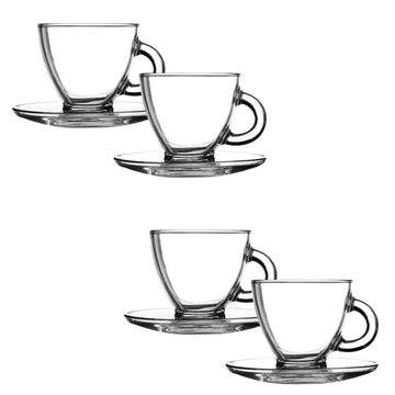 Set of 4 200ml Ravenhead Cappuccino Cups & Saucer