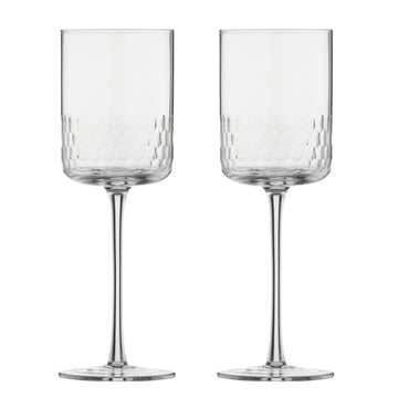 2Pcs 420ml Red White Pisa Goblet Wine Glasses
