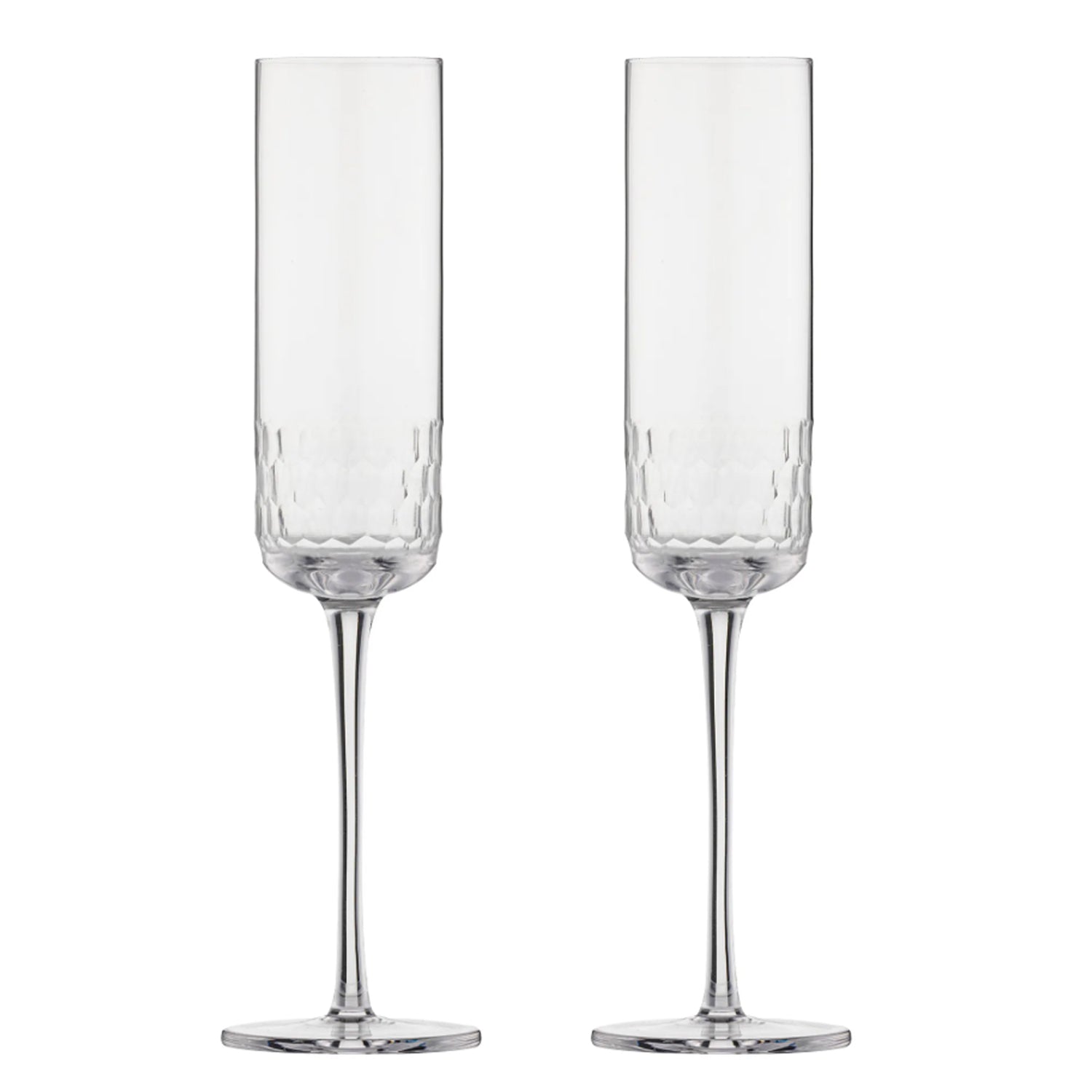 2Pcs 230ml Clear Pisa Goblet Champagne Flute