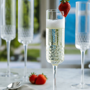2Pcs 230ml Clear Pisa Goblet Champagne Flute