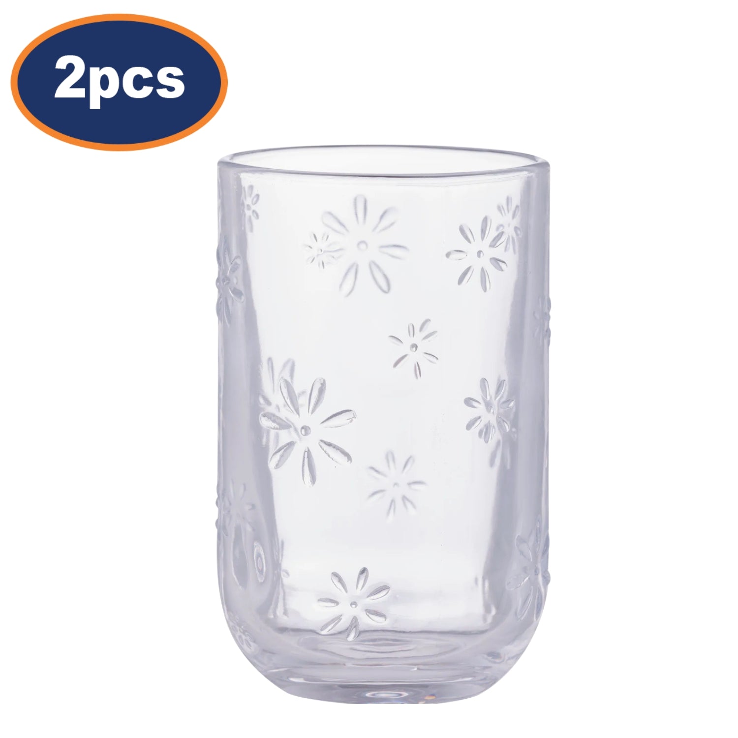 2Pcs 450ml Recycled Ravenhead Daisy Glass Tumbler