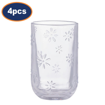 4Pcs 450ml Recycled Ravenhead Daisy Glass Tumbler