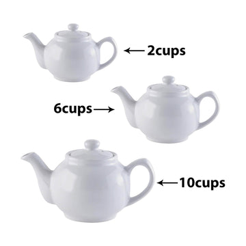 3Pcs Various Sizes White Glaze Stoneware Traditional Tea Pots