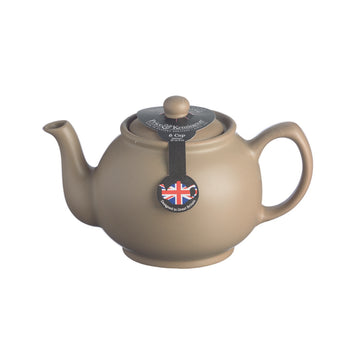 Price & Kensington 1.1L Matte Taupe Stoneware 6 Cup Teapot