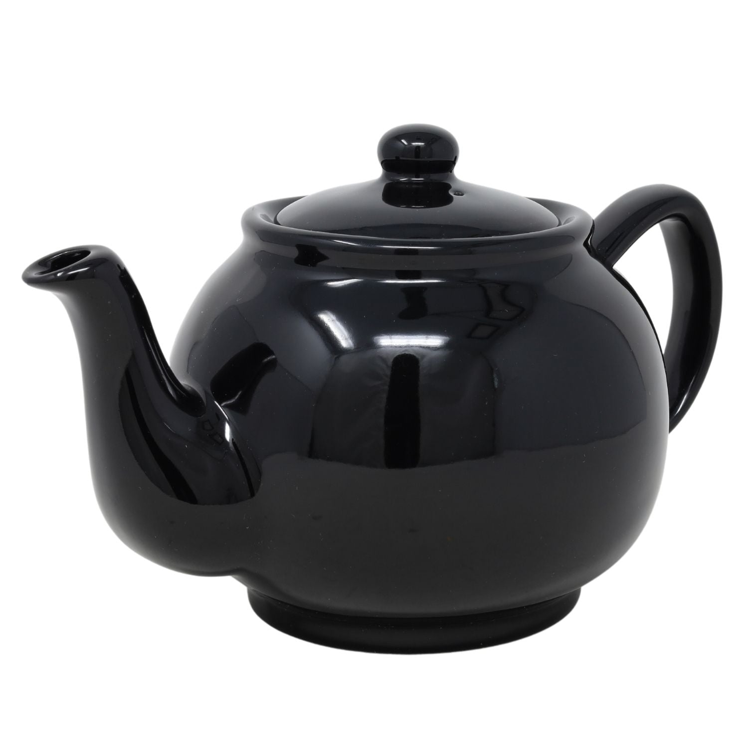 Large Gloss Black Porcelain Tea Coffee 6 Cup Teapot Serving