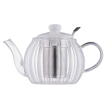 1000ml Glass Teapot White Ceramic Lid Infuser
