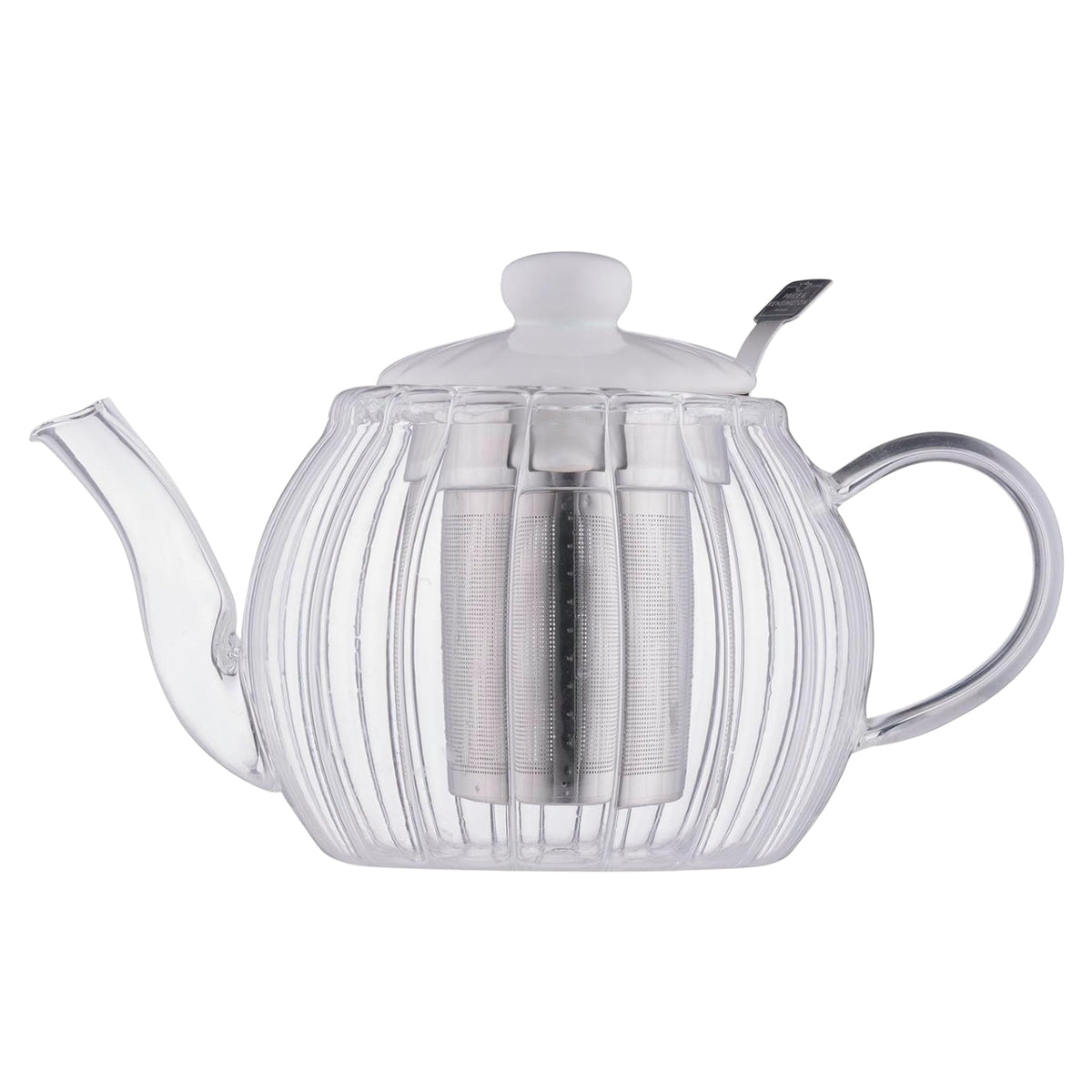 1000ml Glass Teapot White Ceramic Lid Infuser
