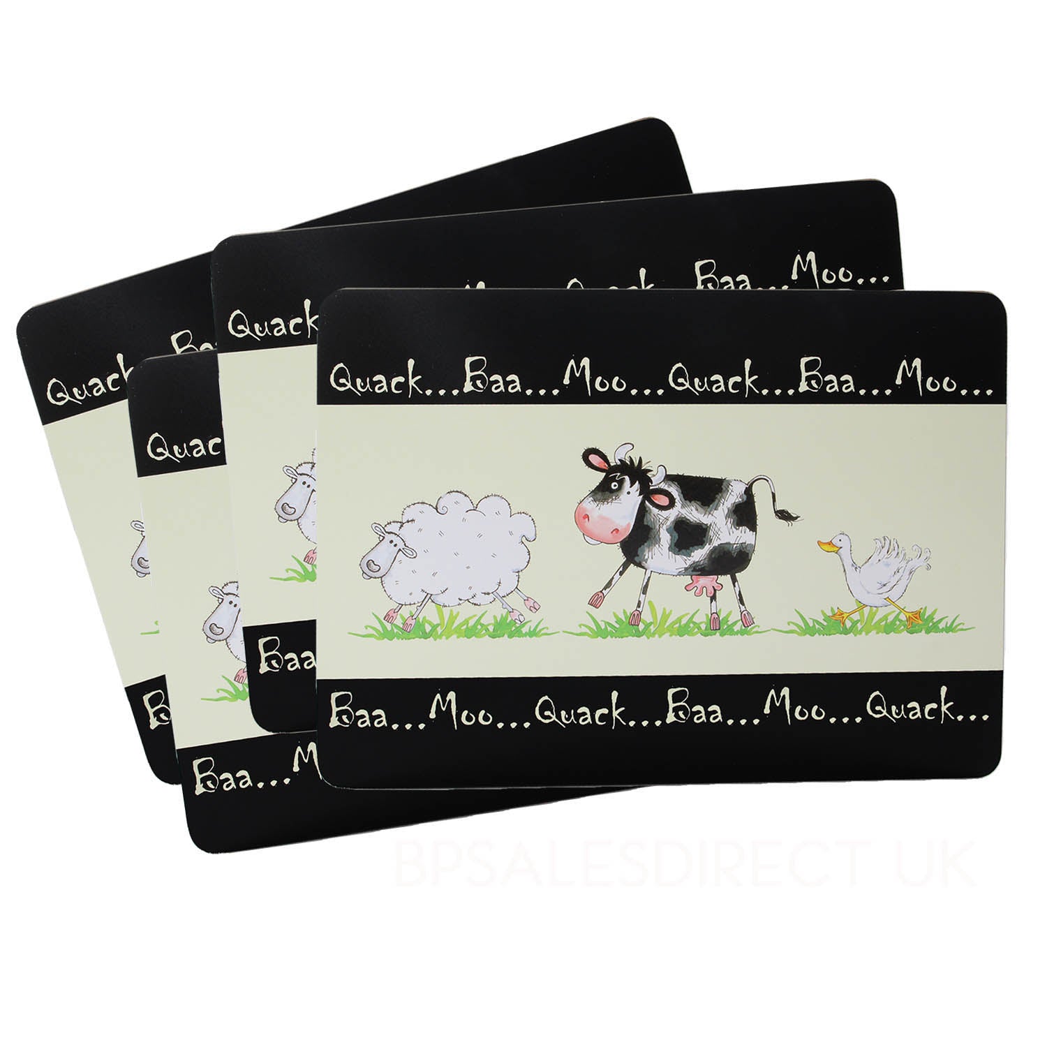 Set of 4 Thick Cardboard Animals Placemats