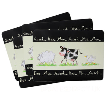 Set of 4 Thick Cardboard Animals Placemats