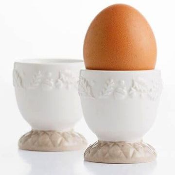 4pcs Cream Hand Painted Ceramic Egg Cups