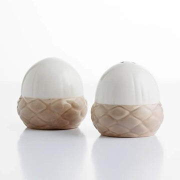 Cream Hand Painted Ceramic Salt & Pepper Shaker Set