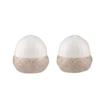 Cream Hand Painted Ceramic Salt & Pepper Shaker Set