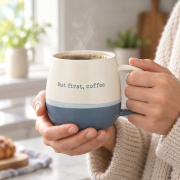 6Pcs 340ml But First Coffee Porcelain Mug